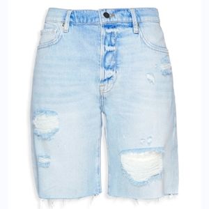 Bermuda distress high rise denim shorts